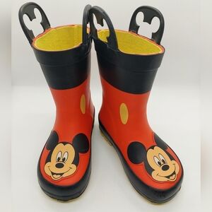 Used Boys Mickey Mouse Rain Boots size 6